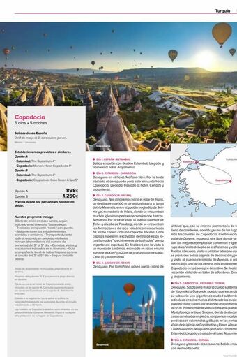 Viajes El Corte Inglés Capadocia 6 días. 5 noches salidas desde españa del 1 de mayo al 31 de octubre: jueves. establecimientos previstos o simi oferta