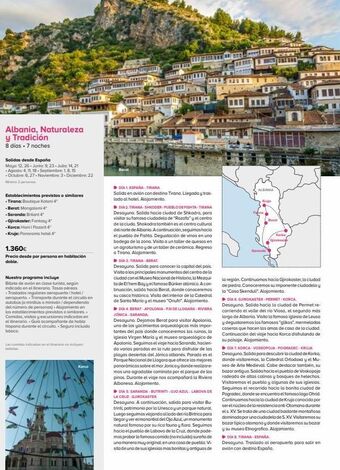 Viajes El Corte Inglés Albania, naturaleza y tradición 8 días. 7 noches salidas desde españa maya: 12, 26-junio: 9, 23-julia: 14,21 -agosto: 4, 1 oferta