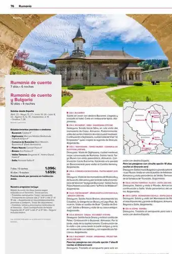 Viajes El Corte Inglés 76 rumanía bucoving rumanía de cuento 7 días. 6 noches rumanía de cuento y bulgaria 10 días • 9 noches salidas desde esp oferta