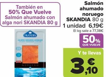 Carrefour Salmón ahumado noruego skandia oferta