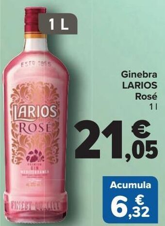 Carrefour Ginebra larios rosé oferta