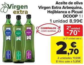 Carrefour Aceite de oliva virgen extra arbequina, hojiblanca o picual dcoop oferta