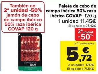 Carrefour Paleta de cebo de campo ibérica 50% raza ibérica covap oferta