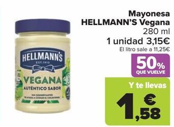 Carrefour Mayonesa hellmann's vegana oferta