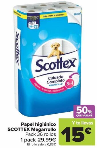 Carrefour Papel higiénico scottex megarrollo oferta