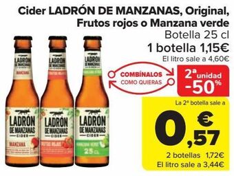 Carrefour Cider ladrón de manzanas, original, frutos rojos o manzana verde oferta