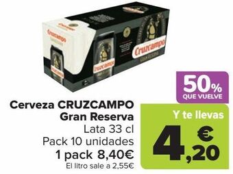 Carrefour Cerveza cruzcampo gran reserva oferta