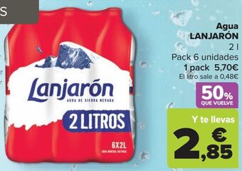 Carrefour Agua lanjarón oferta