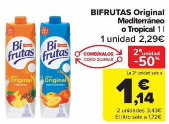 Carrefour Bifrutas original mediterráneo o tropical oferta