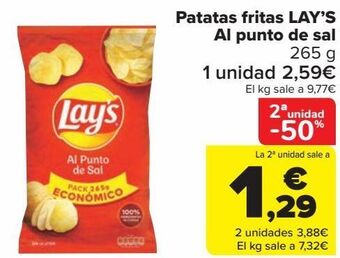 Carrefour Patatas fritas lay's al punto de sal oferta