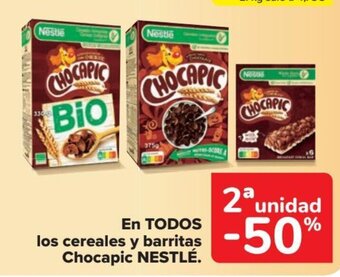Carrefour EN TODOS los cereales y barritas Chocapic NESTLÉ. oferta