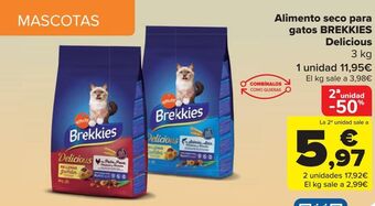 Carrefour Alimento seco para gatos brekkies delicious oferta