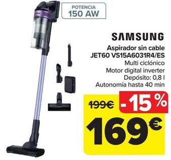 Carrefour Samsung aspirador sin cable jet60 vs15a6031r4/es oferta