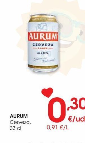 Eroski Aurum cerveza 33 cl oferta