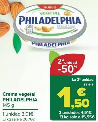 Carrefour Crema vegetal philadelphia oferta