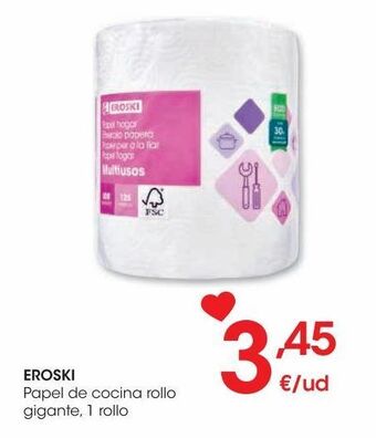 Eroski Eroski papel de cocina rollo gigante 1 rollo oferta