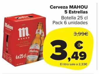 Carrefour Market Cerveza mahou 5 estrellas oferta