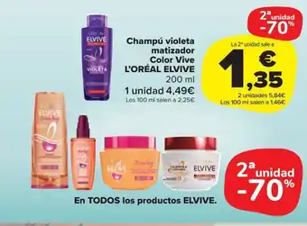 Carrefour Market Champú violeta matizador color vive l'oréal elvive oferta