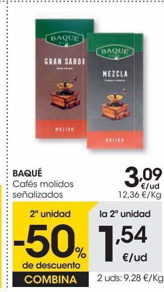 Eroski Baque café molido mezcla 50/50 250 g oferta