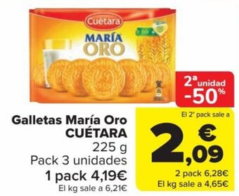 Carrefour Galletas María Oro CUÉTARA 225 g oferta