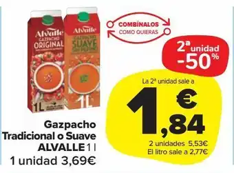 Carrefour Market Gazpacho tradicional o suave alvalle oferta