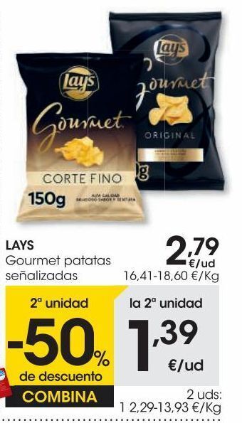 Eroski Lays patatas gourmet finas 150 g oferta
