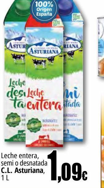 Unide Supermercados Leche entera, semi o desnatada c.l. asturiana oferta