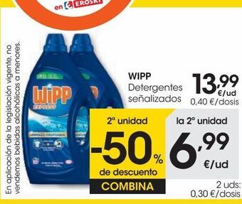 Eroski Wipp detergente gel azul wipp 35do 35do oferta