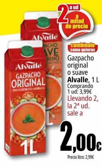 Unide Supermercados Gazpacho original o suave alvalle 1l oferta