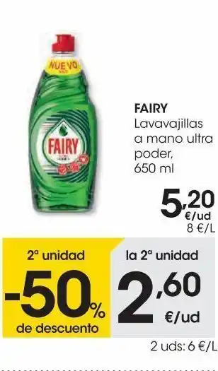 Eroski Fairy lavavajillas mano ultrap. 650ml oferta
