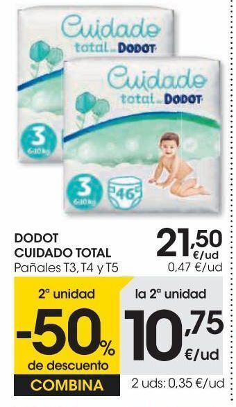 Eroski Dodot pañal cuidado total t3 46u oferta