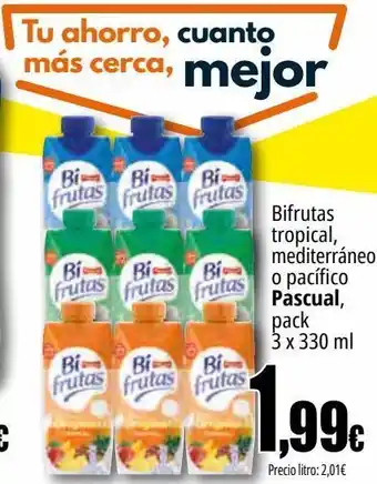 Unide Supermercados Bifrutas tropical mediterraneo o pacífico pascual oferta