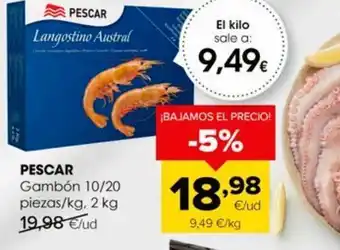 Autoservicios Familia Gambon 10/20 piezas/kg, 2kg pescar oferta