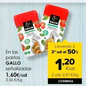 Autoservicios Familia En las pastas gallo senalizadas oferta