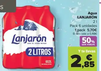 Carrefour Agua LANJARÓN 2L oferta
