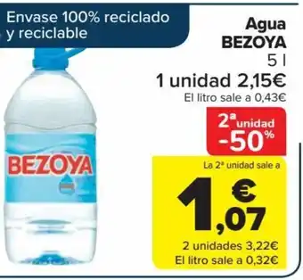 Carrefour Agua BEZOYA 5L oferta