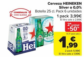 Carrefour Cerveza HEINEKEN Silver o 0,0% oferta