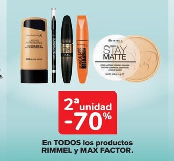 Carrefour En TODOS los productos RIMMEL Y MAX FACTOR. oferta
