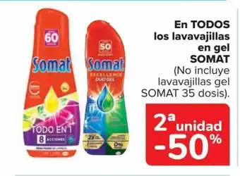 Carrefour EN TODOS los lavavajillas en gel SOMAT oferta