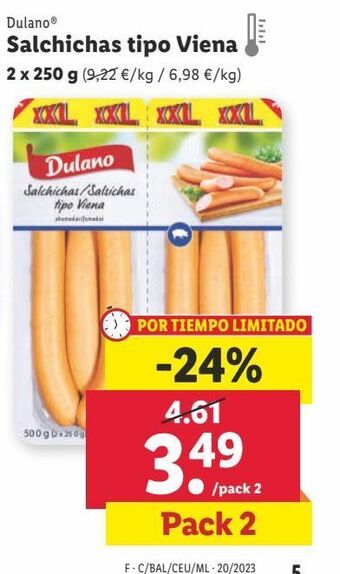 Lidl Salchichas dulano oferta