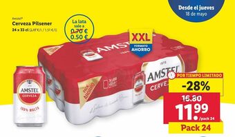 Lidl Cerveza amstel oferta