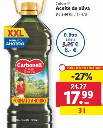 Lidl Aceite de oliva carbonell oferta