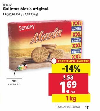 Lidl Galletas maría sondey oferta