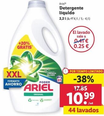 Lidl Detergente líquido ariel oferta