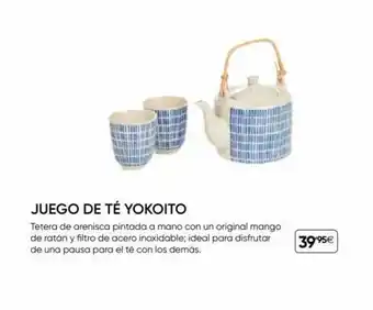 Fnac Juego de té yokoito tetera de arenisca pintada a mano con un original mango de ratán y filtro de acero inoxidable ideal para oferta