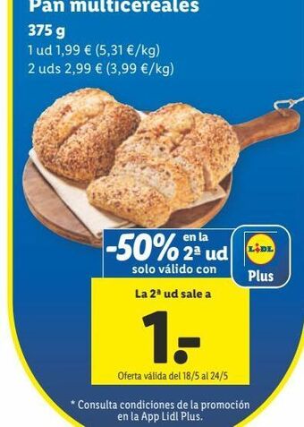 Lidl Pan de cereales oferta