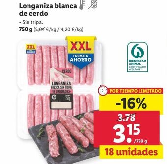 Lidl Longaniza oferta