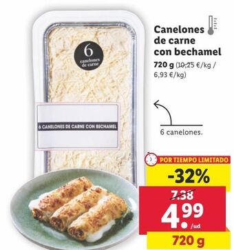 Lidl Canelones de carne oferta