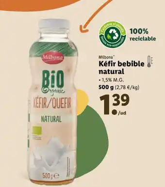 Lidl Milbonaj Kéfir bebible natural oferta
