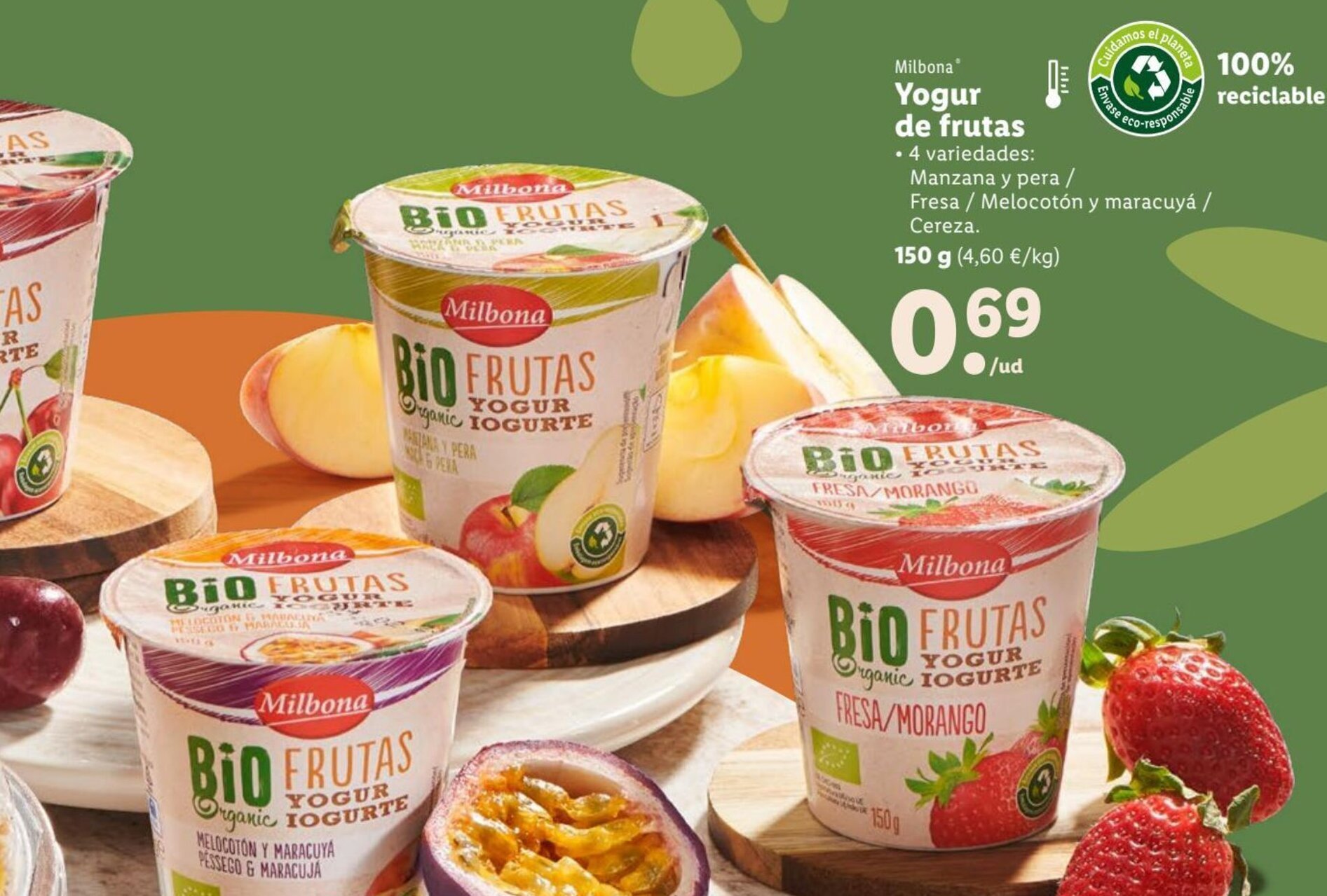Lidl Milbona Yogur de frutas oferta